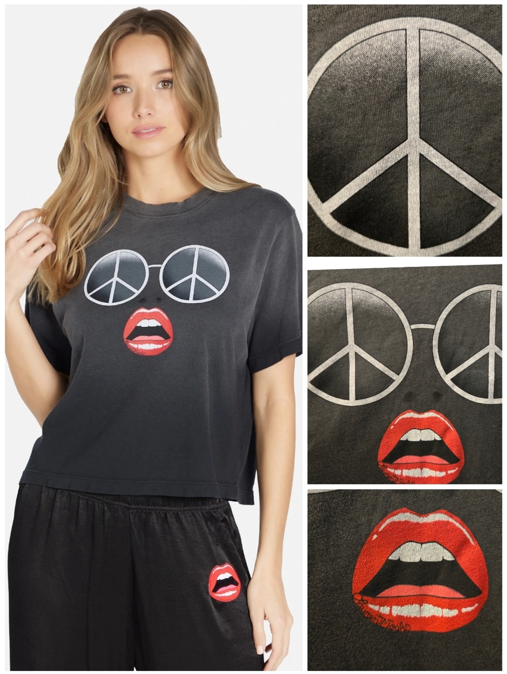 Lauren Moshi Retro Peace rue tee